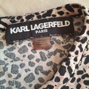 Karl Lagerfeld Black and Cream Leopard Print Dress